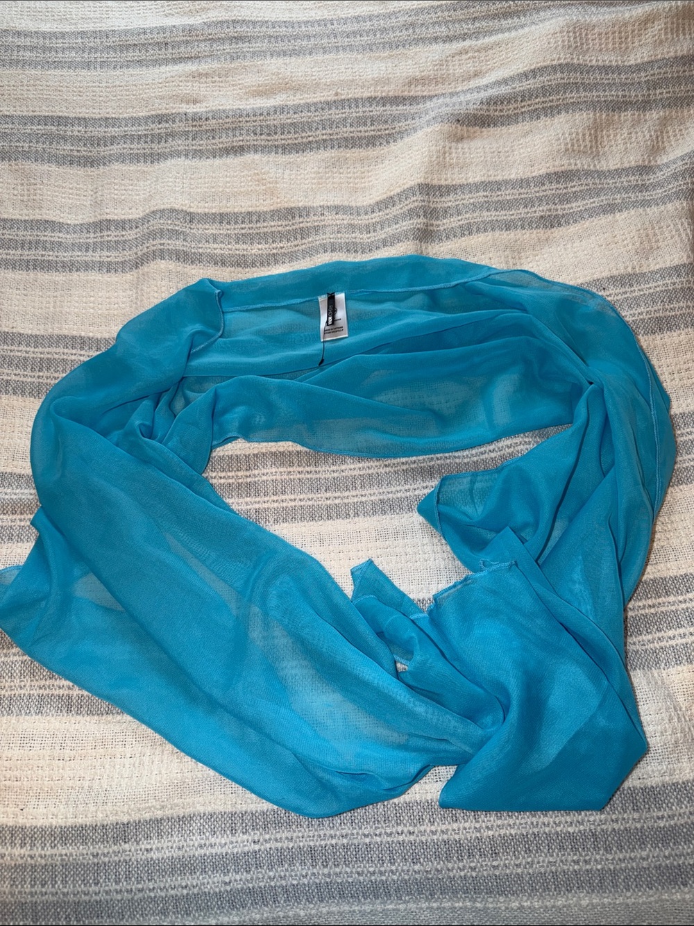 Fashion Nova Bright Turquoise Sheer Swim Coverup Scarf